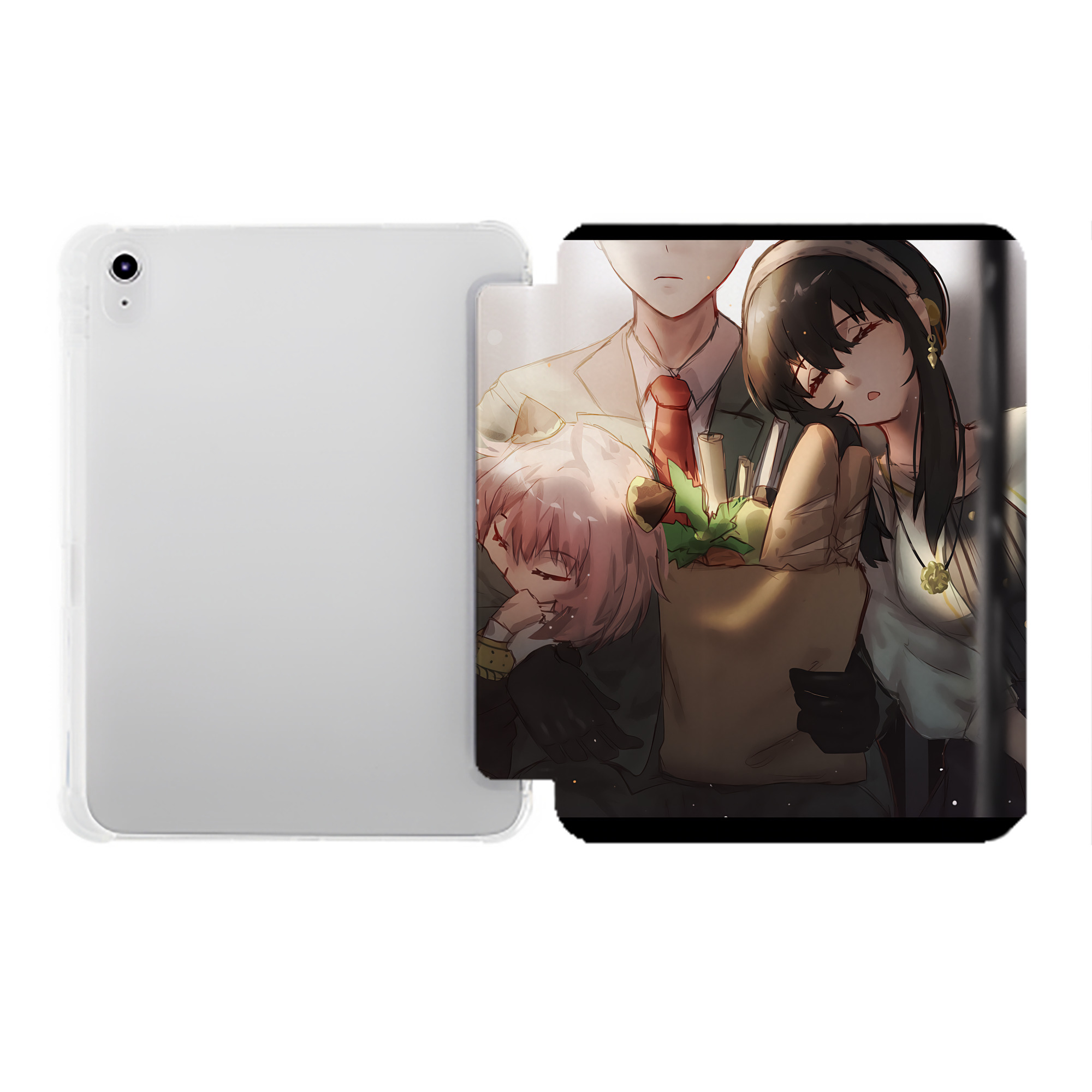 （画像用） SPY×FAMILY间谍家家酒 IPad ケース ペン収納付き 三つ折りスタンド PUレザー×シリコン 対応機種9.5/10.5/10.9インチ